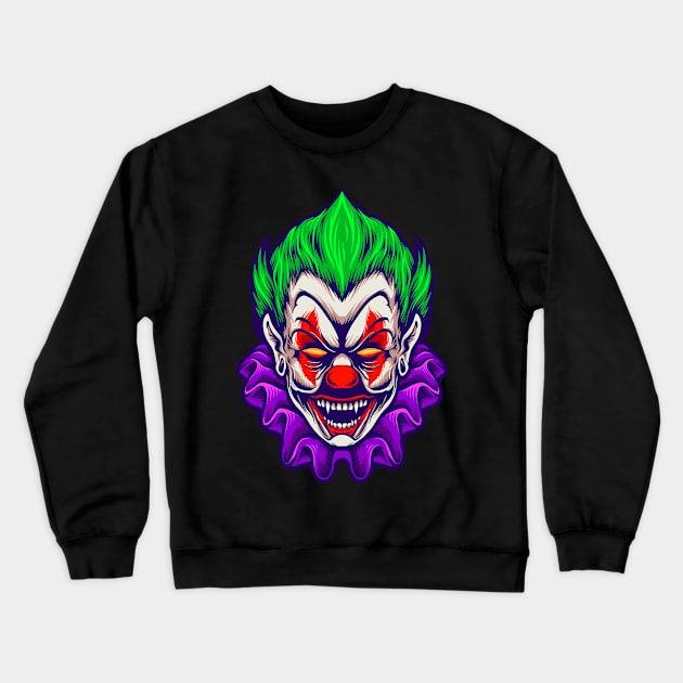 spooky clown face Crewneck Sweatshirt by KeluargaCemara